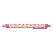 Cute Croissant Pink Paris Bakery Kawaii Zwarte Inkt Pen (Bodem)