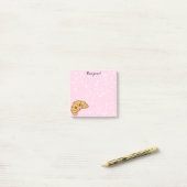 Cute Croissant roze Sugar Bonjour Paris Kawaii Post-it® Notes (Op bureau)