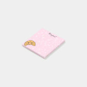 Cute Croissant roze Sugar Bonjour Paris Kawaii Post-it® Notes (Schuin)