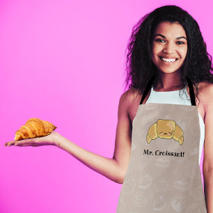 Cute Croissant with mustache Schort