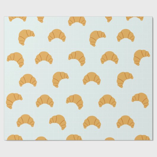 Cute Croissant Wrapping Paper Cadeaupapier (Vlak)
