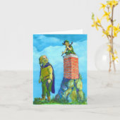 Cute Crossroad Elves Color Folded Wenskaart Kaart (Gele Bloem)