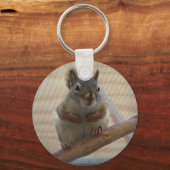 Cute Crouching Squirrel op Branch Sleutelhanger (Achterkant)