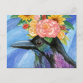 Cute crow met pet briefkaart (Voorkant)