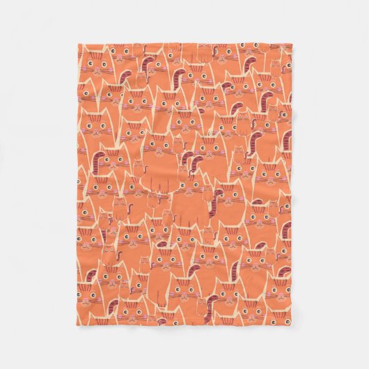 Cute crowd van Oranje katten Fleece Deken (Voorkant)