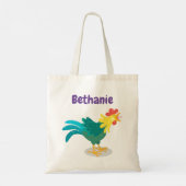 Cute crowing roster cartoon illustratie tote bag (Achterkant)