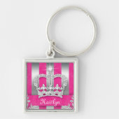 Cute Crown Bling Pink Sleutelhanger Gifts (Voorkant)