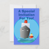 Cute cruise boot cartoon illustration kaart (Achterkant)