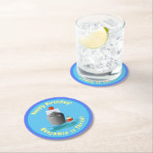 Cute cruise boot cartoon illustration ronde kartonnen onderzetter (Insitu)