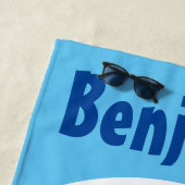 Cute cruiseschip sleepboot cartoonillustratie strandlaken (In situ)