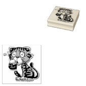 Cute Crying Cat Rubber Stamp Rubberstempel (Gestempeld)