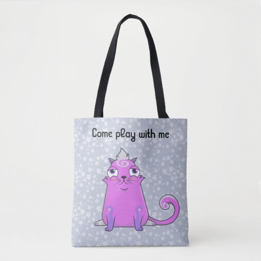 Cute cryptokitty Bella wil Canvas tas spelen (Voorkant)