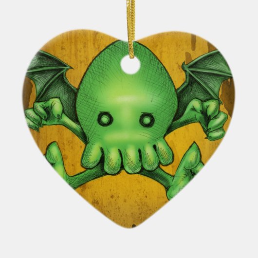 Cute Cthulhu Chibi Kneel voor mij Keramisch Ornament (Voorkant)