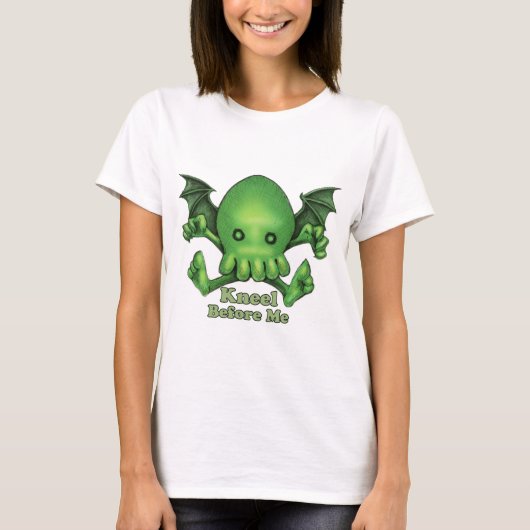 Cute Cthulhu Chibi Kneel voor mij T-shirt (Voorkant)