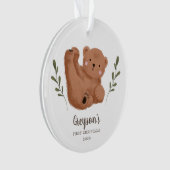 Cute Cub Beer Baby's Eerste Kerstmis Ornament (voorkant)