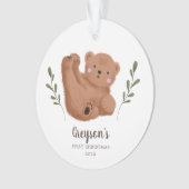Cute Cub Beer Baby's Eerste Kerstmis Ornament (voorkant)