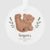 Cute Cub Beer Baby's Eerste Kerstmis Ornament (voorkant)