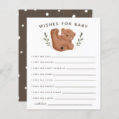 Cute Cub Beer Shower wenst Baby Kaart (Voorkant / Achterkant)