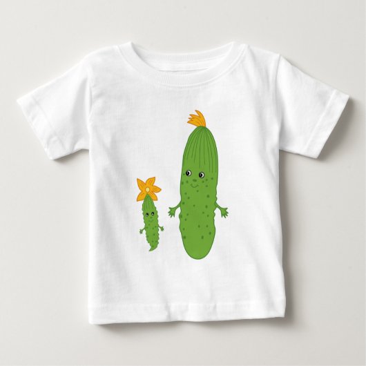 Cute Cucumber, Baby Cucumber Baby T-Shirt (Voorkant)