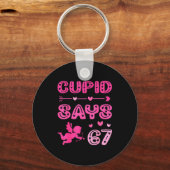 Cute Cud Says 67 Funny Meme Nk Valentine's Day  Sleutelhanger (Voorkant)