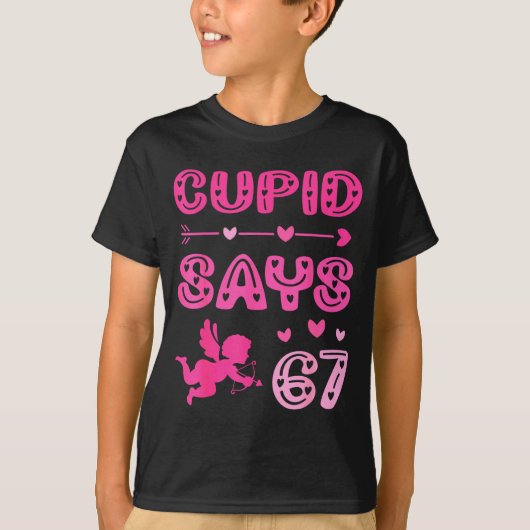 Cute Cud Says 67 Funny Meme Nk Valentine's Day  T-shirt (Voorkant)