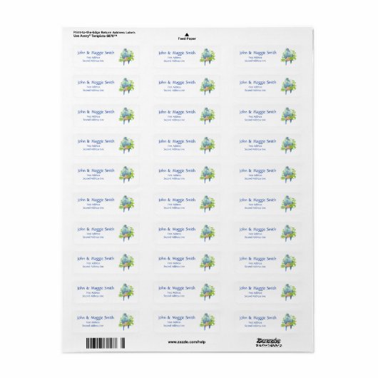 Cute Cuddling Parrot Bird, Natuur Address Label (Full Sheet)