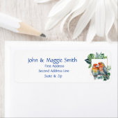 Cute Cuddling Parrot Bird, Natuur Address Label (Insitu)