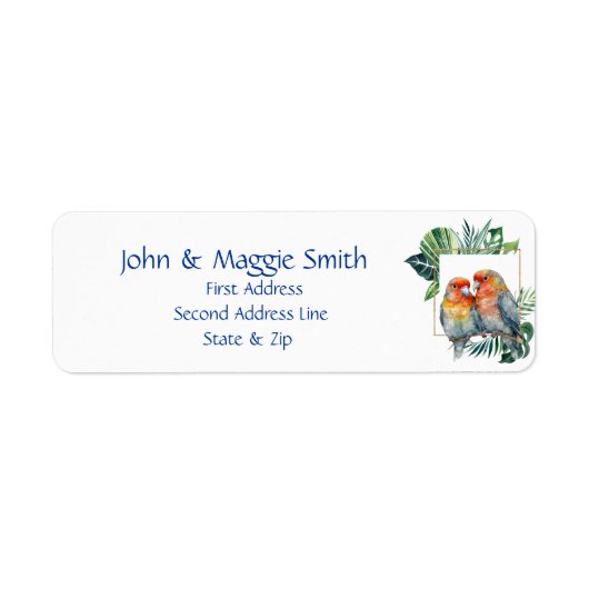 Cute Cuddling Parrot Bird, Natuur Address Label (Voorkant)