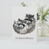 Cute Cuddling Raccin (aangepaste herdenkingsdienst Kaart (Staand voorkant)