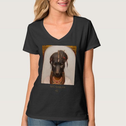 Cute cuddly   face portrait of an Ancient dog as C T-shirt (Voorkant)