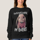 Cute cuddly rabbit on duty rabbit winter rabbit sk trui (Voorkant)