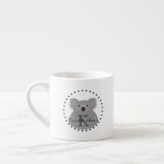 Cute Cudly Australia Baby Koala Beer Monogram Espresso Kop (Links)