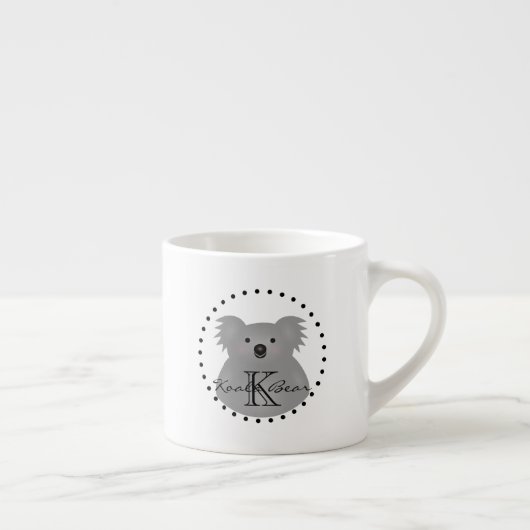 Cute Cudly Australia Baby Koala Beer Monogram Espresso Kop (Rechts)
