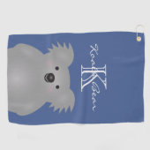 Cute Cudly Australia Baby Koala Beer Monogram Golfhanddoek (Horizontaal)