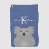 Cute Cudly Australia Baby Koala Beer Monogram Golfhanddoek (Voorkant)