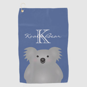 Cute Cudly Australia Baby Koala Beer Monogram Golfhanddoek