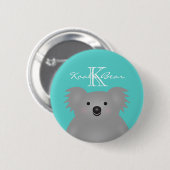 Cute Cudly Australia Baby Koala Beer Monogram Ronde Button 5,7 Cm (Voorkant /achterkant)