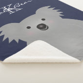 Cute Cudly Australia Baby Koala Beer Monogram Sherpa Deken (3/4)