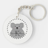 Cute Cudly Australia Baby Koala Beer Monogram Sleutelhanger (Achterkant)