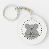 Cute Cudly Australia Baby Koala Beer Monogram Sleutelhanger (Voorkant)