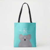 Cute Cudly Australia Baby Koala Beer Monogram Tote Bag (Voorkant)