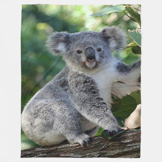 Cute cudly Australian koala (verticaal) in gumtree Fleece Deken (Voorkant)