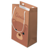 Cute Cudly Brown Beer Custom Name | Gift Bag Klein Cadeauzakje (Achterkant Gekanteld)