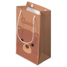 Cute Cudly Brown Beer Custom Name | Gift Bag