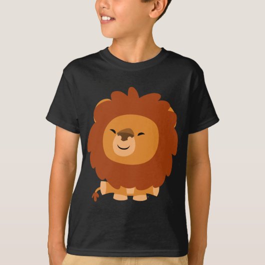 Cute Cudly Cartoon Lion Children T-Shirt (Voorkant)