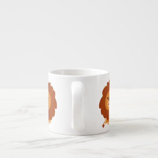 Cute Cudly Cartoon Lion Espresso Mok (Achterkant)