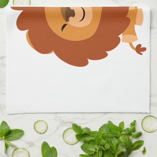 Cute Cudly Cartoon Lion Kitchen Towel Theedoek (Gevouwen)