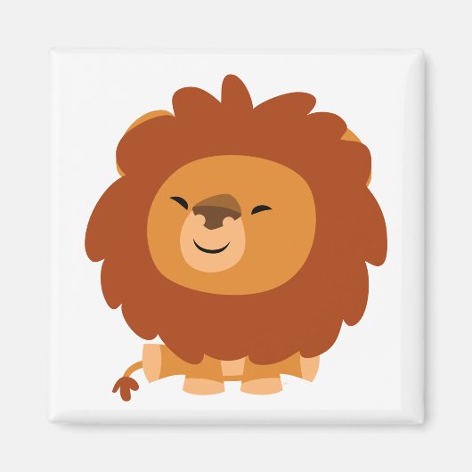 Cute Cudly Cartoon Lion Magnet (Voorkant)