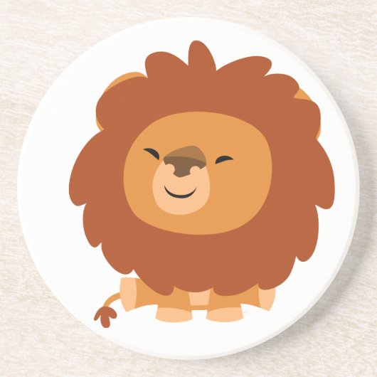 Cute Cudly Cartoon Lion Onderzetter (Voorkant)
