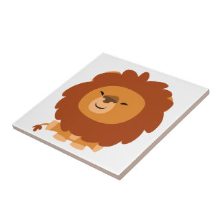 Cute Cudly Cartoon Lion Tegel Tegeltje